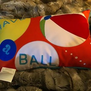NWOT Outdoor Retangle Pillow with a Beachball theme Design